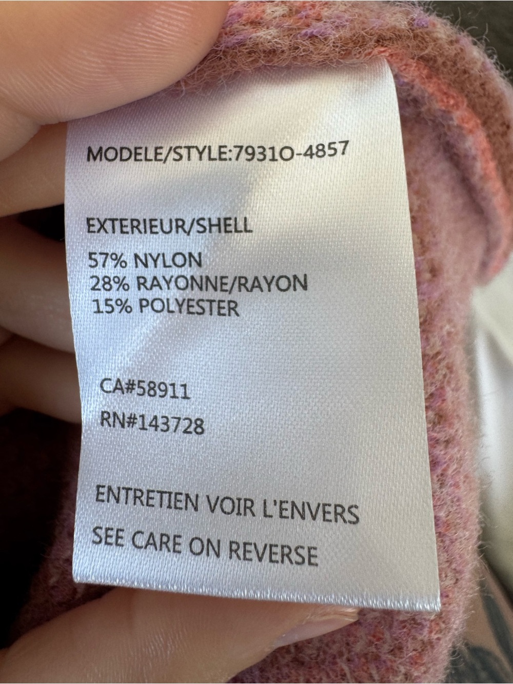 Striped Crewneck Sweater in Pink, Lavender & Rust - Picture 6 of 6